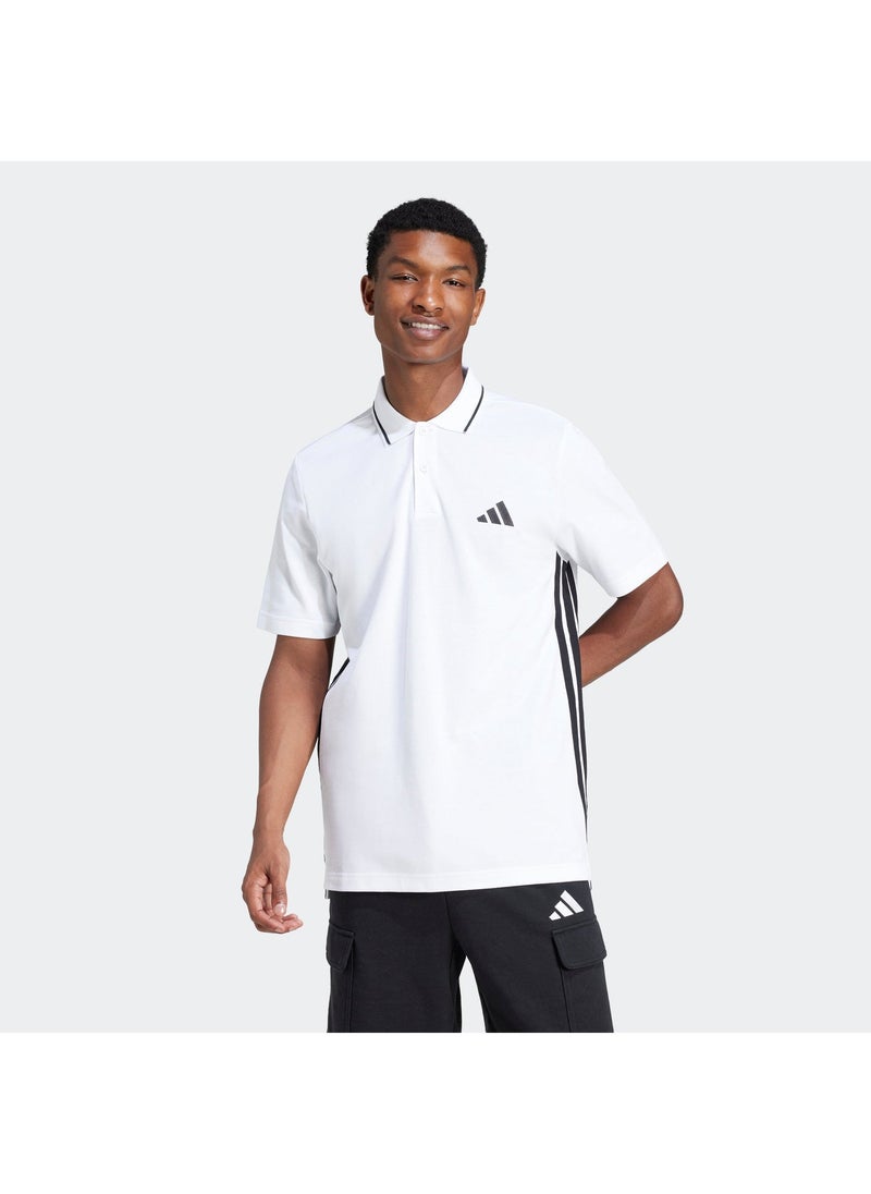 Adidas Essentials Three Stripes Pique Polo Shirt - Image 5